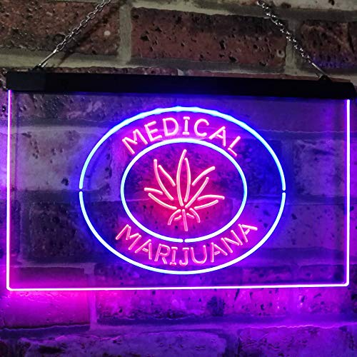 Medical Marijuana Dual LED Neon Light Sign